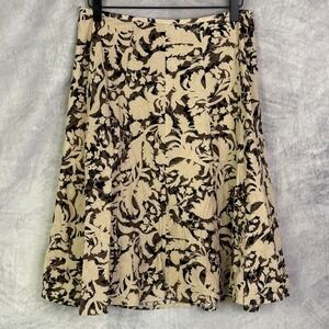 Vtg y2k 90s BMoss Floral A-Line Midi Skirt Sz 6 Brown Forest Fairy Grunge Indie